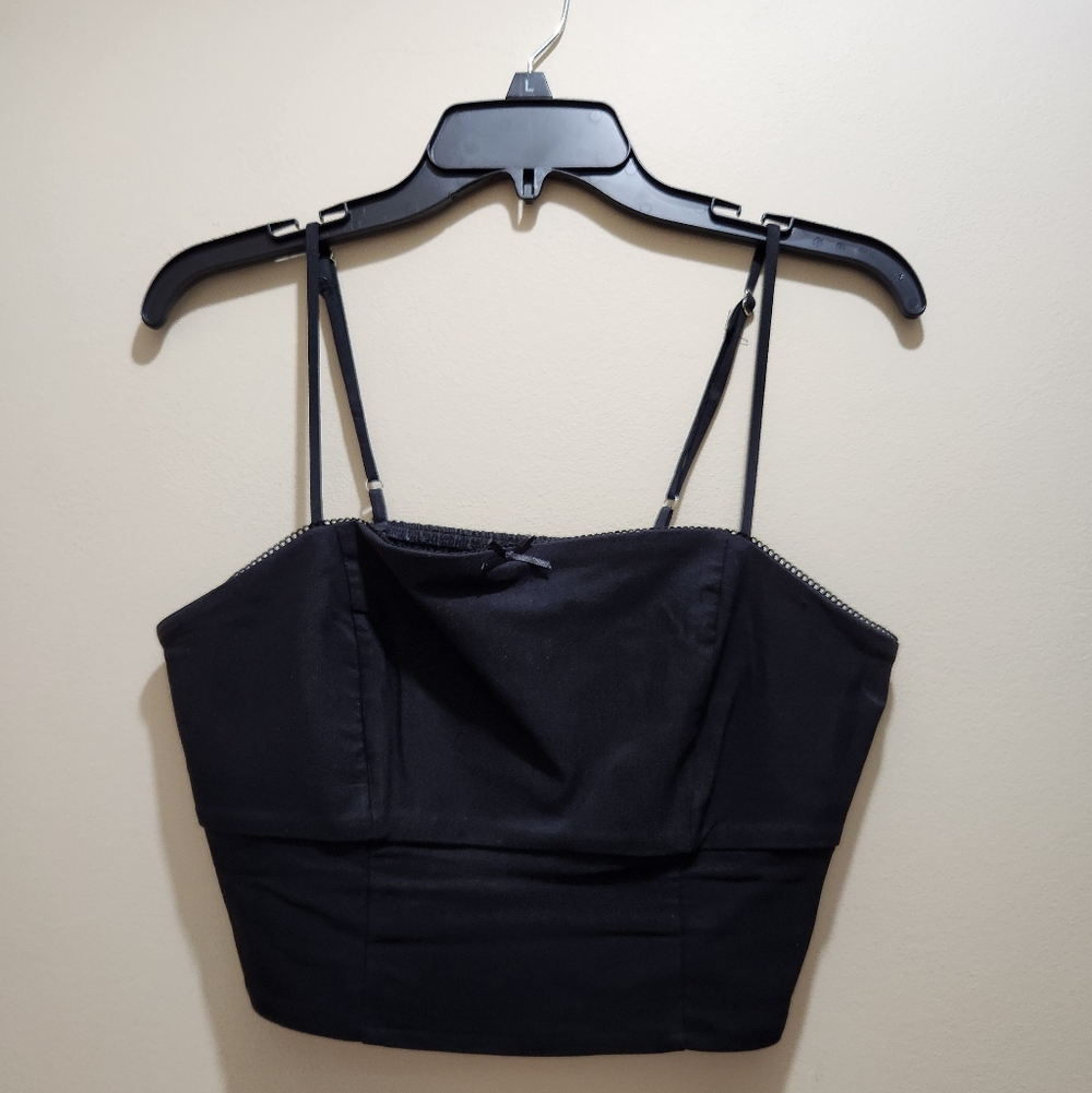 Wild Fable Black Crop Corset Top